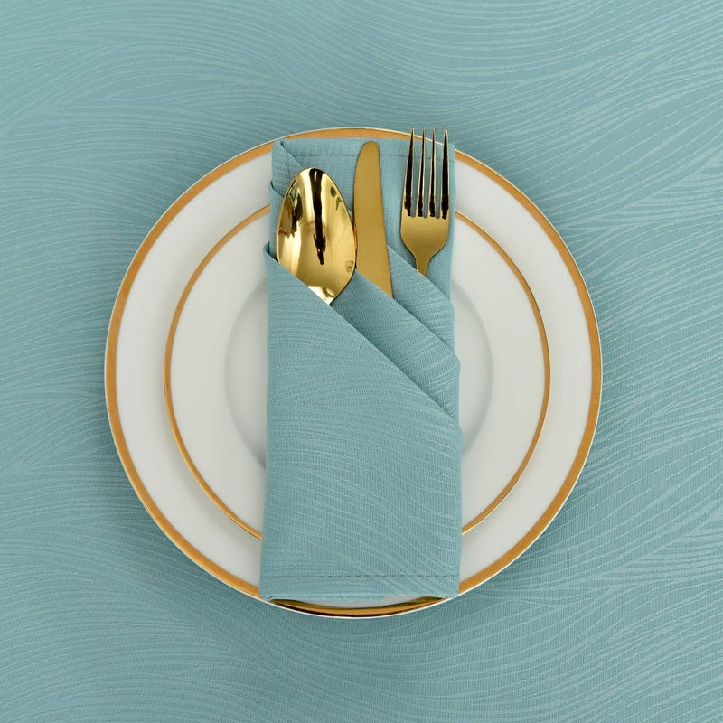 maxmill Jacquard Cloth Napkins 20 x 20 Inch with Hemmed Edges Swirl Pattern Soft Comfortable and Luxury Serviette for Family Dinners Weddings Parties and Banquets Set of 4 Turquoise - Image 4